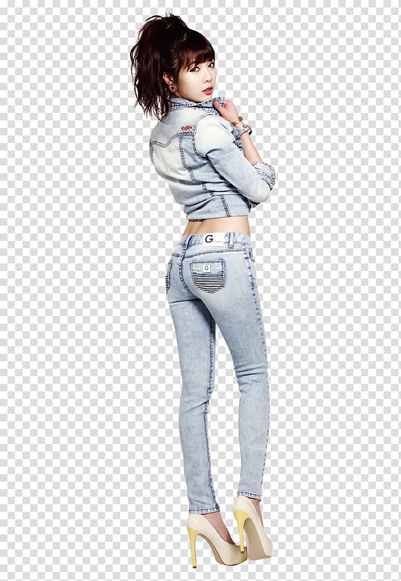 4Minute Female K-pop Korean idol Musician, jeans transparent background PNG clipart