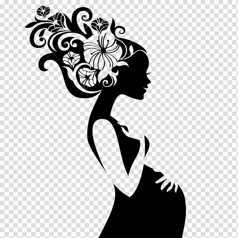 Silhouette Mother, Silhouette transparent background PNG clipart