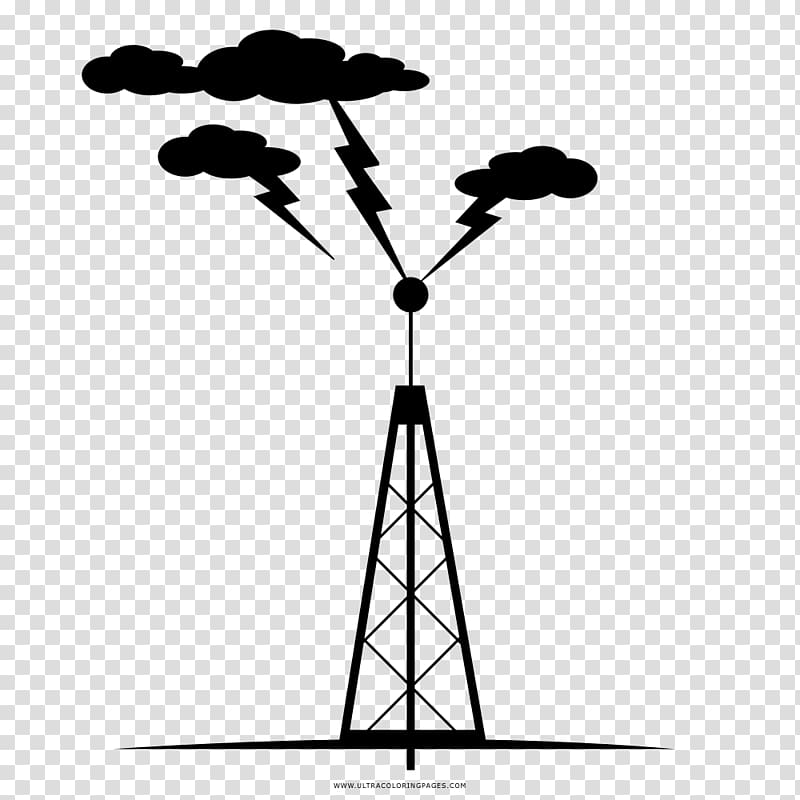 Lightning rod Drawing Lightning arrester Coloring book, lightning transparent background PNG clipart