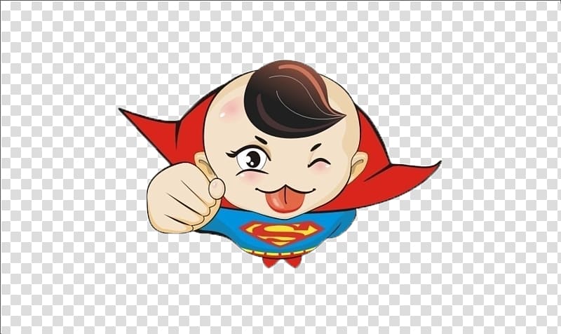 Child Cartoon Cuteness, Boy Superman transparent background PNG clipart
