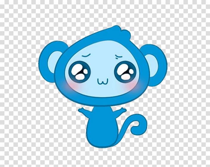 Ape Monkey, Lovely blue little monkey transparent background PNG clipart