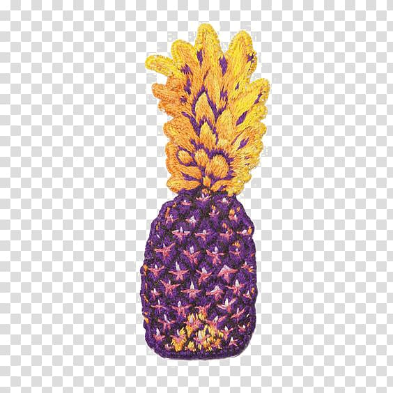 Pineapple Embroidered patch Iron-on Fruit Embroidery, pineapple transparent background PNG clipart