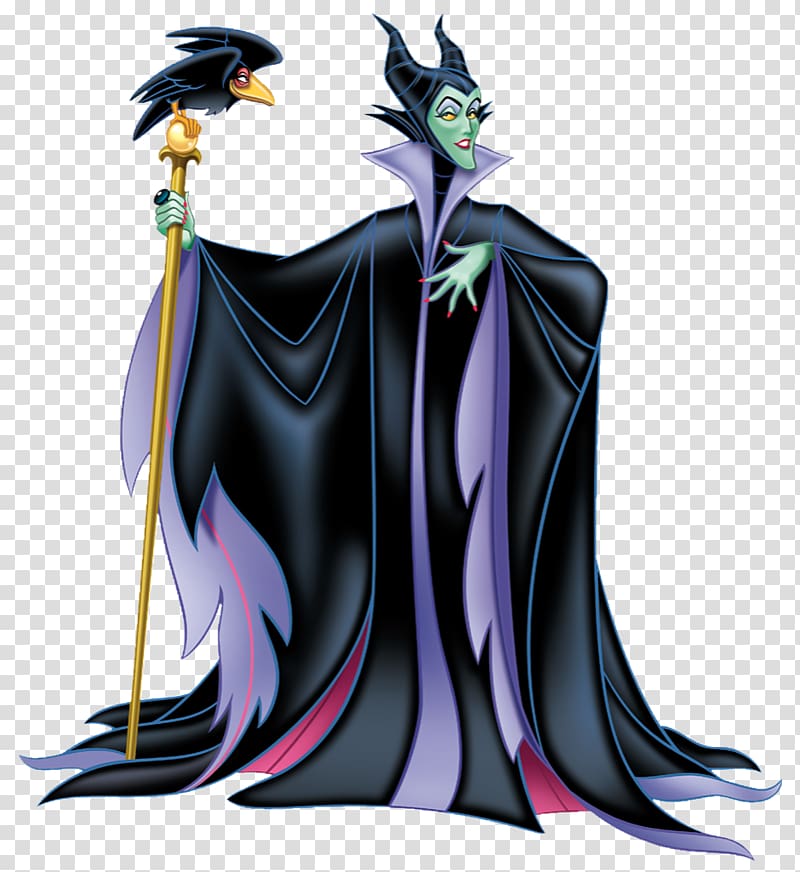 Maleficent holding rod with bird illustration, Maleficent Princess Aurora Ursula Evil Queen Cattivi Disney, castle princess transparent background PNG clipart