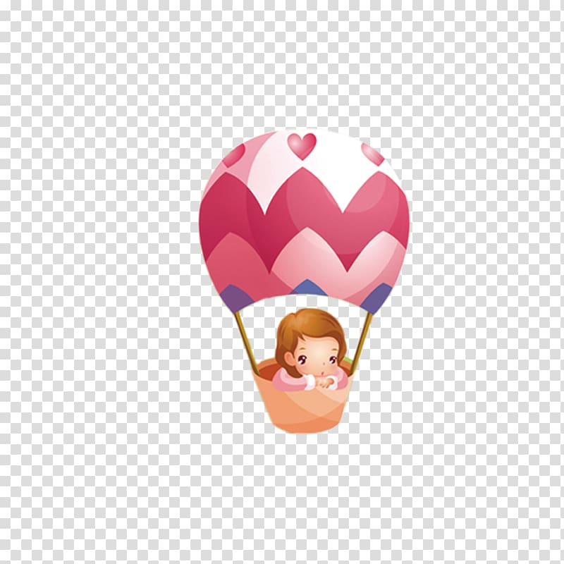 Balloon Child Cartoon, Cute cartoon element transparent background PNG clipart