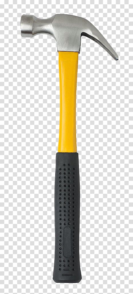 Geologists hammer, Yellow hammer handle transparent background PNG clipart