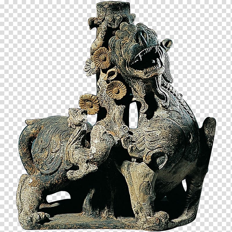 China Han Dynasty Dinastia Han orientale Ceramic Pixiu, artwork transparent background PNG clipart