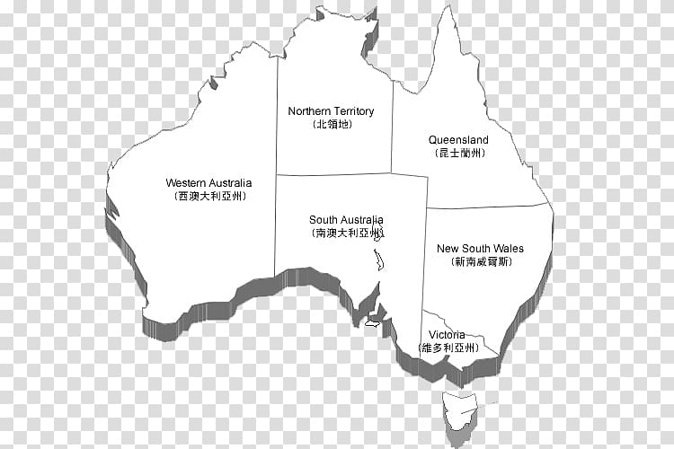 Sydney Gold Coast Terra Australis Map u6e38u5b66u56e2, Black and white clear three-dimensional map of Australia transparent background PNG clipart