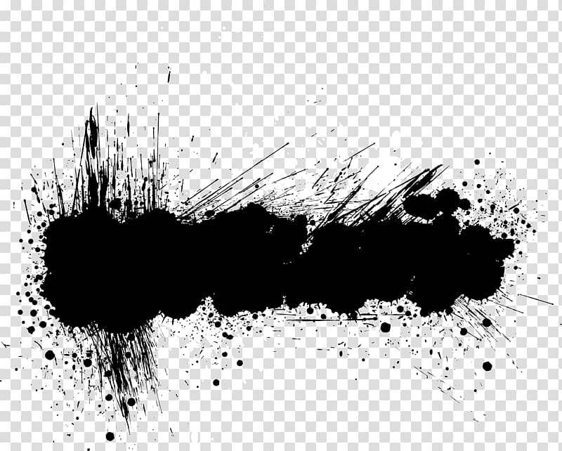 Black And White Text Bubble Banner Grunge Abstract Black Ink Transparent Background Png Clipart Hiclipart