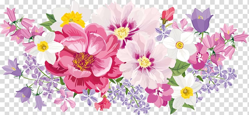 white, pink ,and red petaled flowers illustration, Flower Floral design , Elegant watercolor flowers transparent background PNG clipart