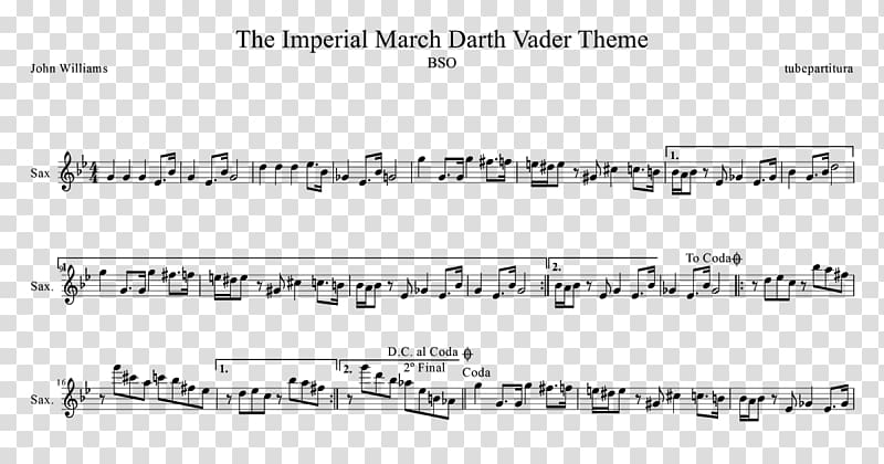 Anakin Skywalker The Imperial March Song Saxophone Sheet Music, Saxophone transparent background PNG clipart