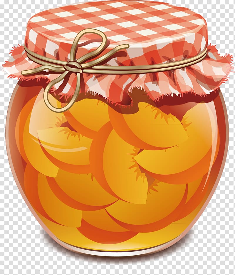 Gelatin dessert Fruit preserves Jar, peach decorative design transparent background PNG clipart