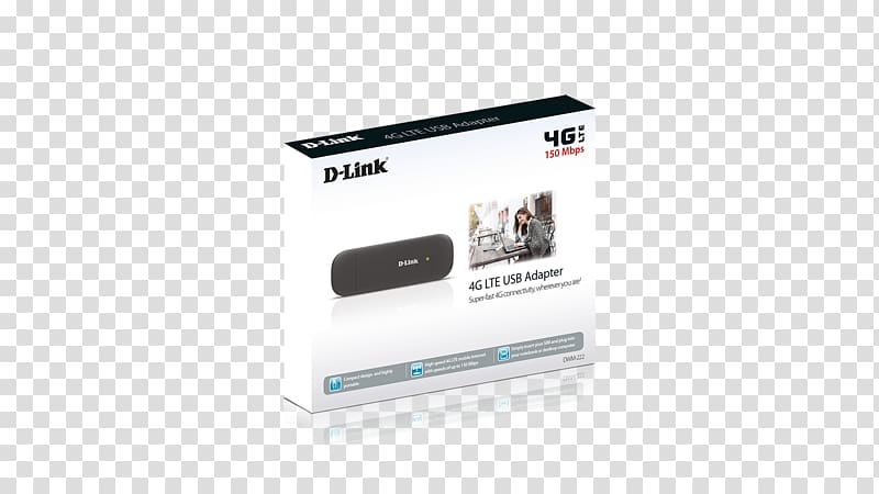 Mobile broadband modem D-LINK 3 g USB adapter, HSUPA, SIM slot, microSD slot, White 4G LTE, USB transparent background PNG clipart