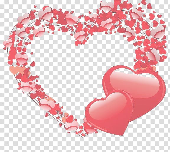 pink heart illustration, Heart Valentines Day Shape , Love flower frame transparent background PNG clipart