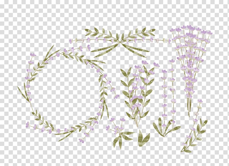pink flowers illustration, Lavender Flower Euclidean Watercolor painting Logo, Purple lavender pattern transparent background PNG clipart