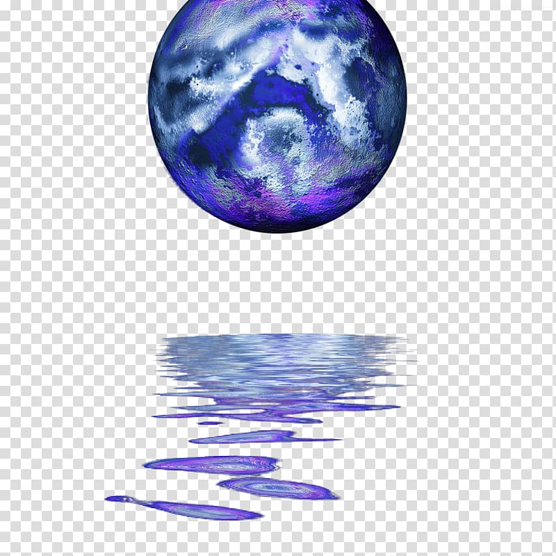 Drawing Illustration, Blue planet water reflection transparent background PNG clipart