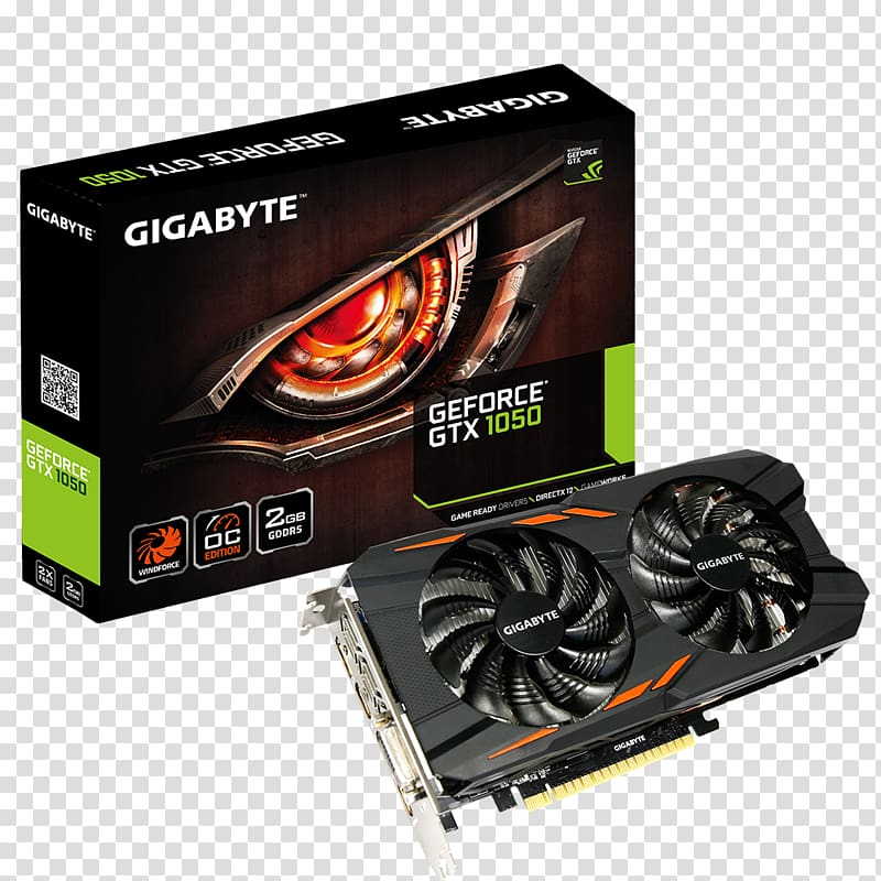 Graphics Cards & Video Adapters GDDR5 SDRAM NVIDIA GeForce GTX 1050 Gigabyte Technology Graphics processing unit, nvidia gtx transparent background PNG clipart