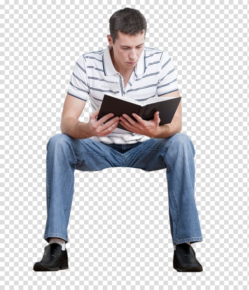 man reading a book illustration, Sitting, sitting man transparent background PNG clipart