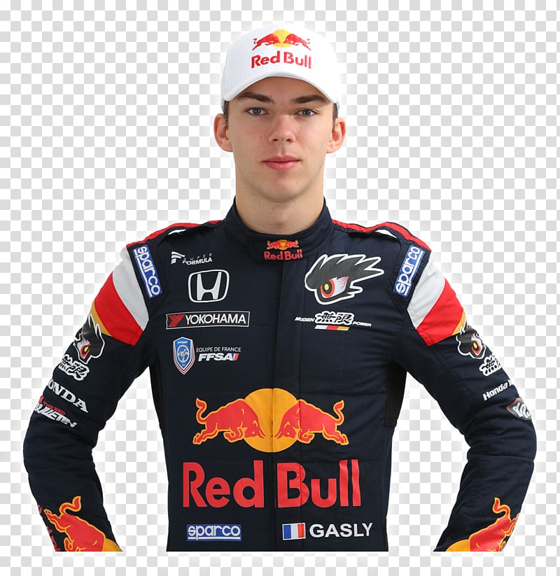 Pierre Gasly 2017 Super Formula Championship Red Bull Racing T-shirt, red bull transparent background PNG clipart