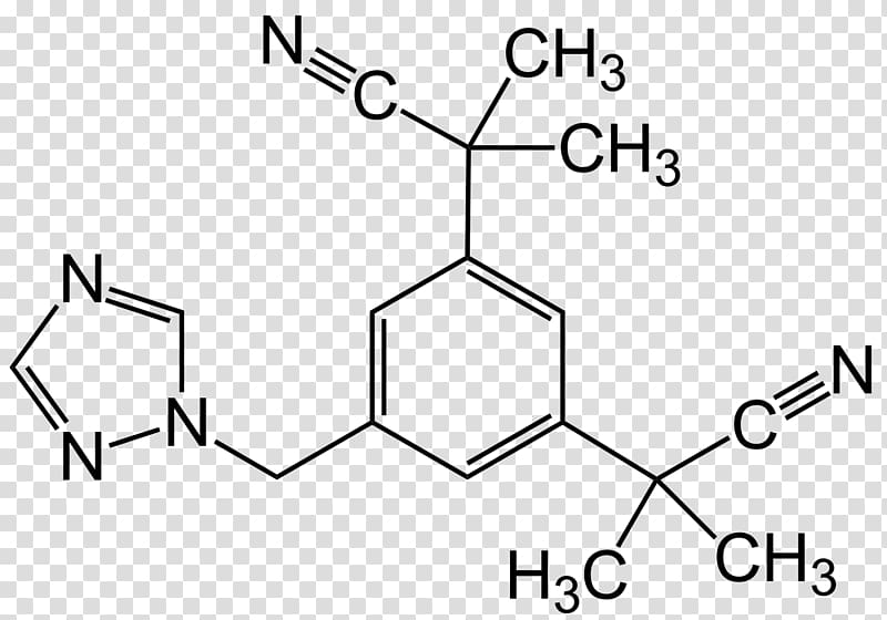 Structural formula Chemical structure Anastrozole Chemical compound, creative formulas transparent background PNG clipart