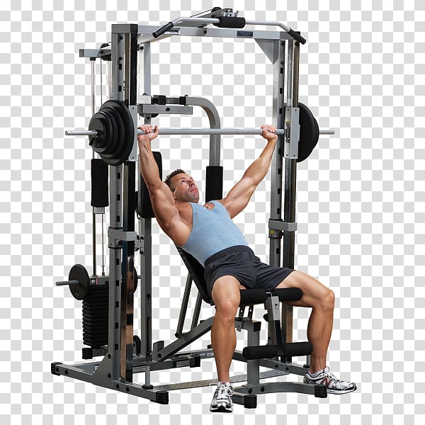 man lifting up a barbell, Smith machine Fitness Centre Spotting Exercise equipment Physical exercise, gym transparent background PNG clipart