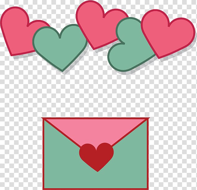 Paper Envelope Cartoon, Cartoon Valentine\'s Day Love Heart envelope transparent background PNG clipart
