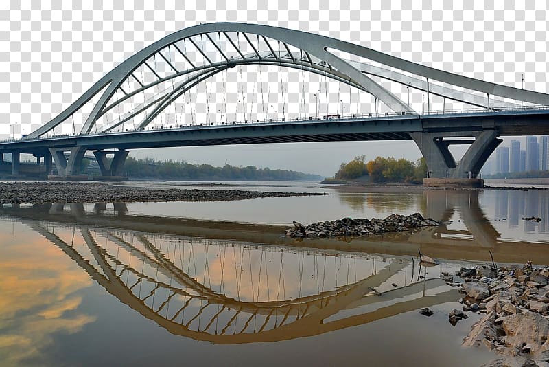 Lanzhou Yellow River Yangtze Arch bridge, Deep Yellow River Bridge in Lanzhou transparent background PNG clipart