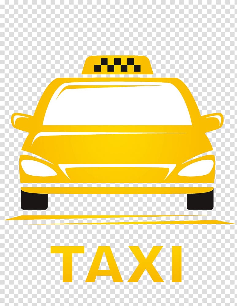 Taxi Yellow cab , Cartoon painted yellow taxi transparent background PNG clipart