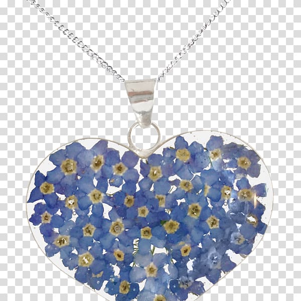 Necklace Charms & Pendants Cobalt blue Silver Jewellery, Forgetmenot transparent background PNG clipart