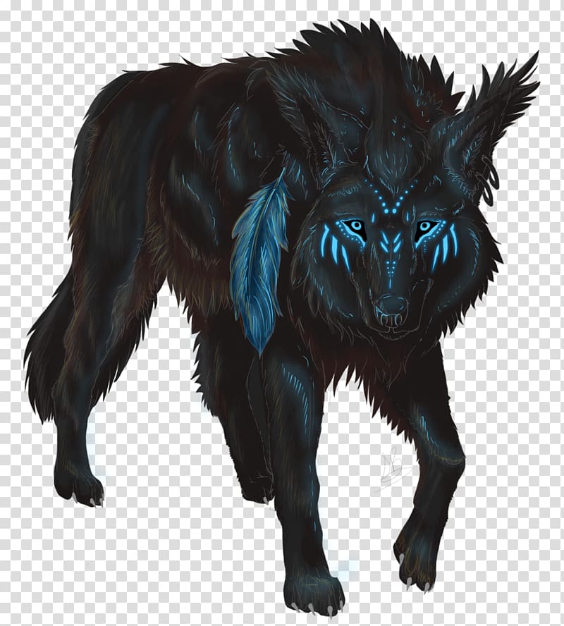 black wolf illustration, Wolfdog Panthera Deer Drawing, wolf transparent background PNG clipart