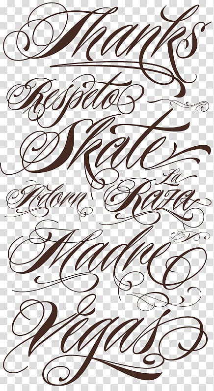 Tattoo Lettering Script typeface Font, Kajal Aggarwal transparent ...