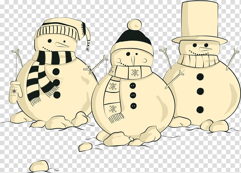 Snowman Christmas Drawing, Christmas Snowman wearing scarf transparent background PNG clipart