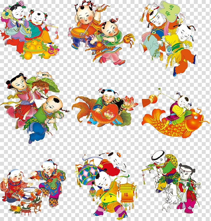 Chinese New Year , Cute happy baby transparent background PNG clipart