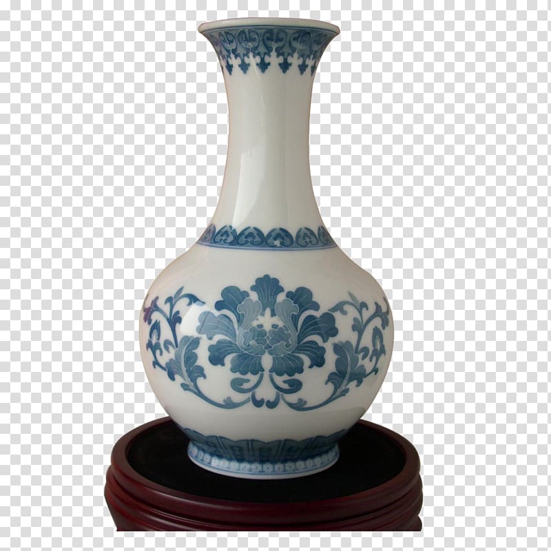 Jingdezhen Porcelain Chinese ceramics Blue and white pottery, Blue and white porcelain vase transparent background PNG clipart
