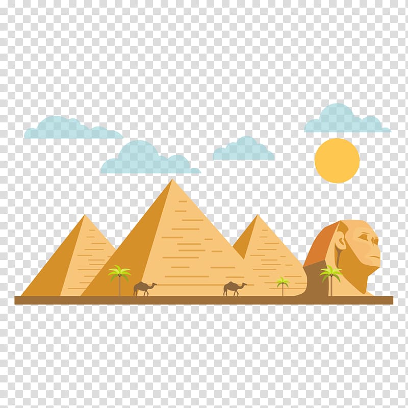 Great Sphinx of Giza Egyptian pyramids Great Pyramid of Giza Ancient Egypt, Pyramid illustration transparent background PNG clipart