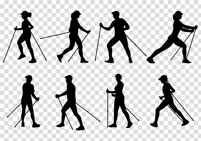 Nordic walking Hiking Ski Poles, Leap Ing Cheetah transparent background PNG clipart