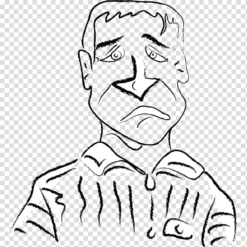 Sadness Cartoon Man , Free Hand transparent background PNG clipart