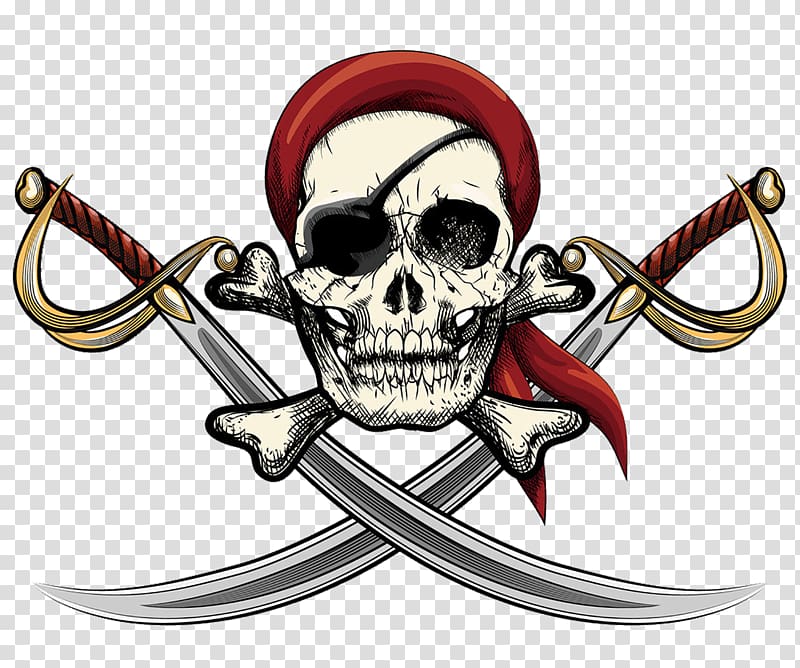 Pirate illustration, Skull Piracy Wall decal , The pirates painted her eyes transparent background PNG clipart