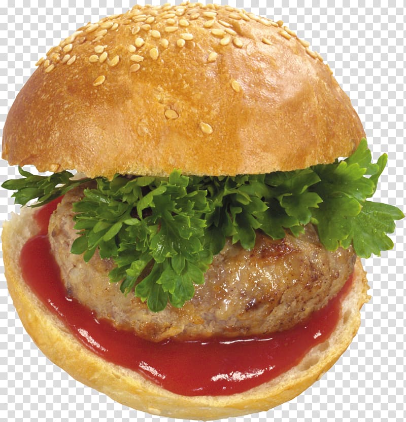 Hamburger Fast food Cheeseburger Slider Veggie burger, Hotdog transparent background PNG clipart