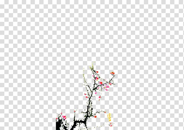 Plum blossom , Ink Plum transparent background PNG clipart