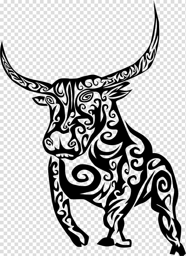 Line art Cattle Drawing , bull transparent background PNG clipart