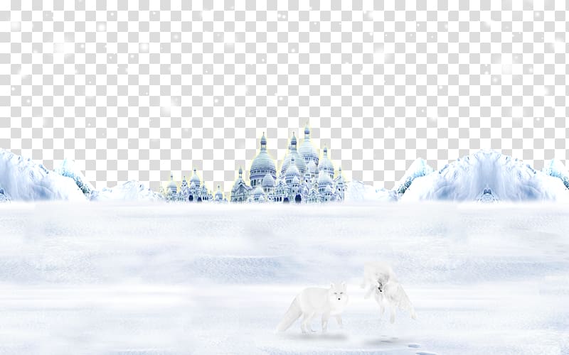 Polar ice cap Arctic , Wolf and Castle transparent background PNG clipart