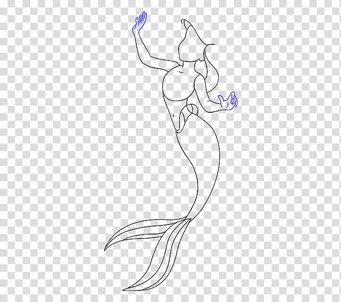Sketch Finger Illustration Drawing Line art, mermaid Tattoo transparent background PNG clipart