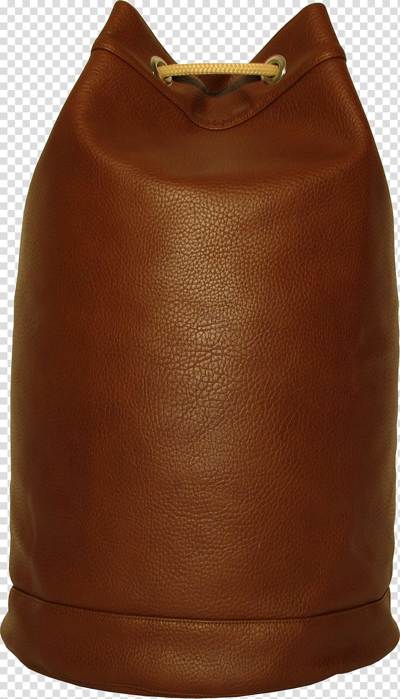 Bag Brown Leather, retro label collection transparent background PNG clipart