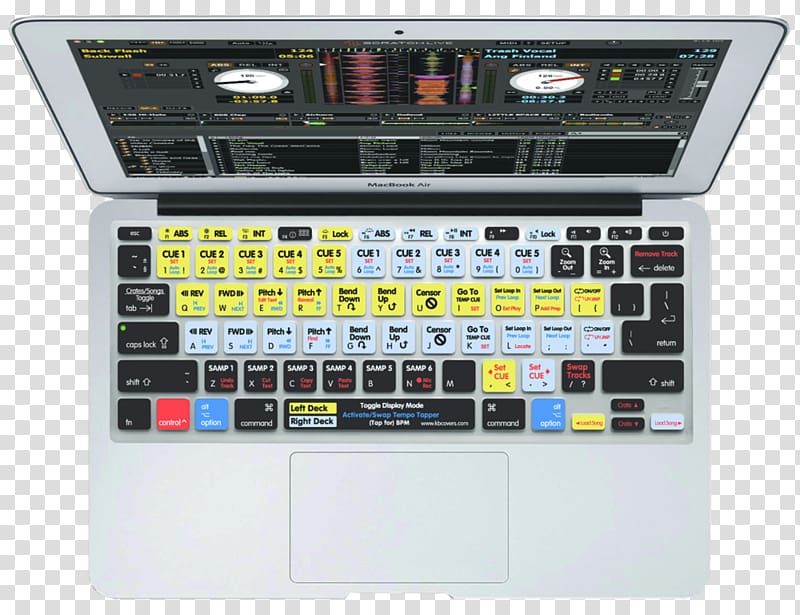 Scratch Live Mac Book Pro Computer keyboard Serato Audio Research Disc jockey, macbook transparent background PNG clipart