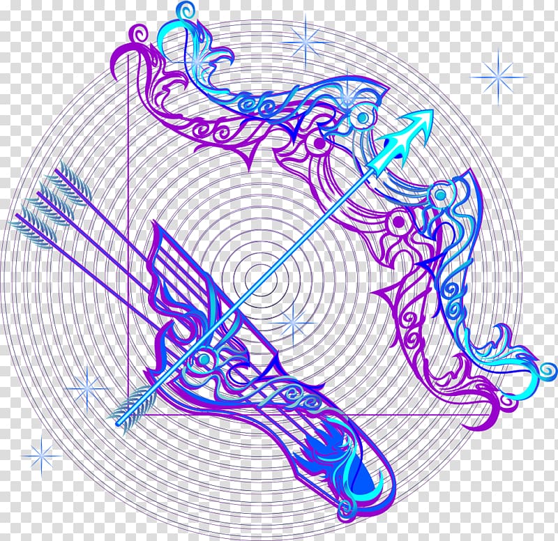 blue and purple compound bow , T-shirt Sagittarius Illustration, Sagittarius transparent background PNG clipart