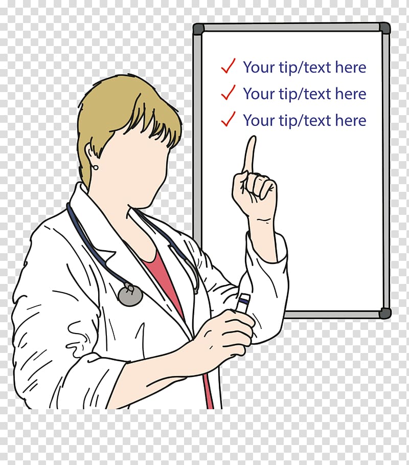 Physician Illustration, Cartoon female doctor Kanban transparent background PNG clipart
