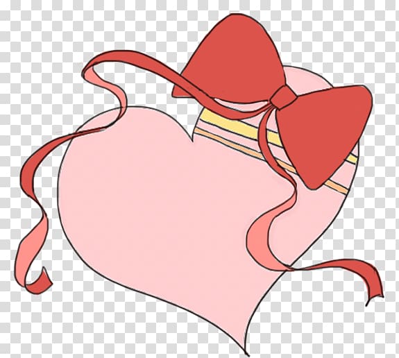 Valentine\'s Day Heart Illustration, Love Bow transparent background PNG clipart