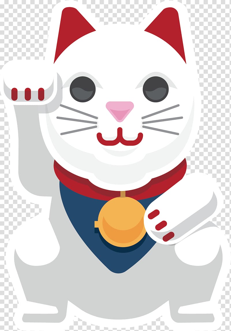 Japan Maneki-neko Illustration, Lucky Cat transparent background PNG clipart