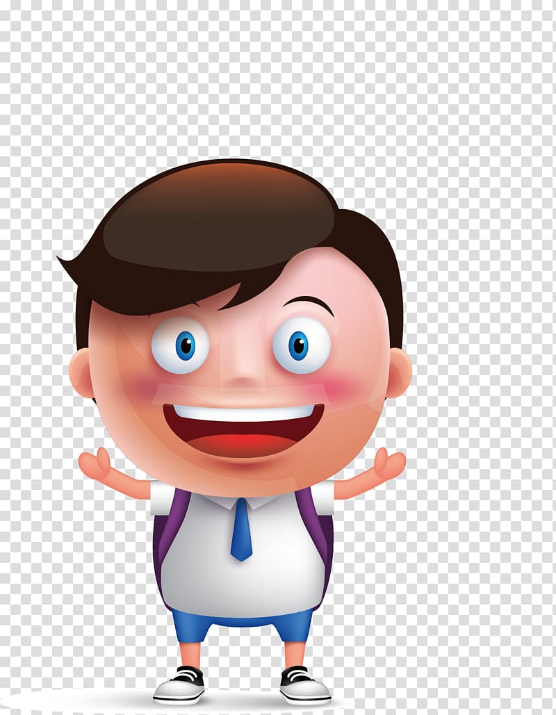 Student Cartoon, Happy child transparent background PNG clipart