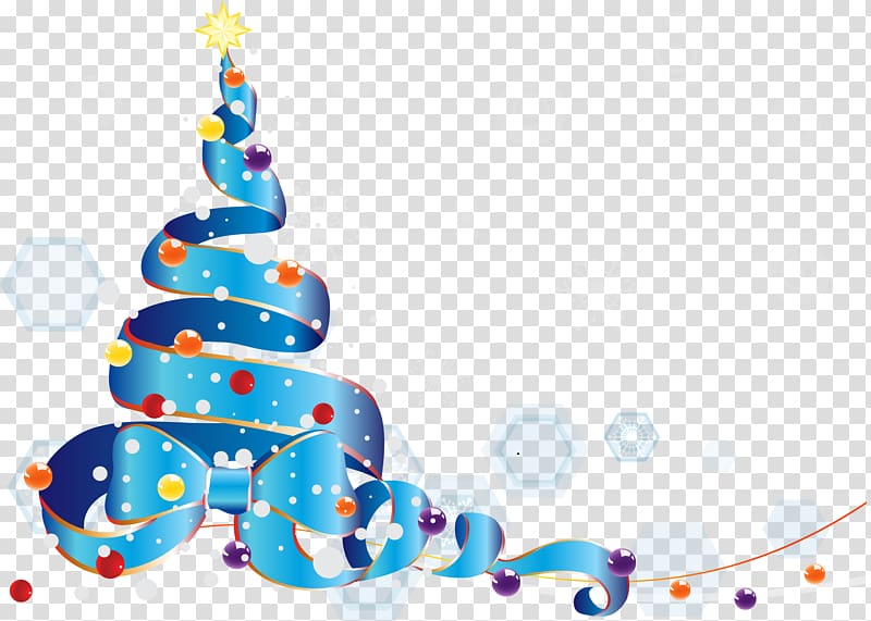 Blue ribbon Christmas tree transparent background PNG clipart